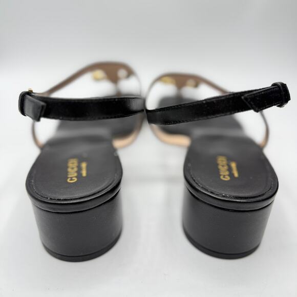 Gucci Double G Marmont Thong Sandals Nappa Charlotte Nero Black Size EU 40 US 10 - Picture 6 of 10